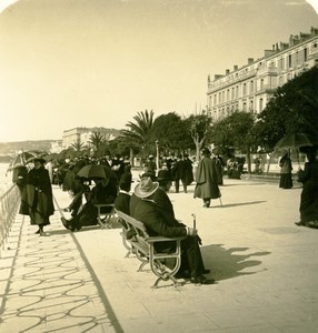 France French Riviera Nice Promenade des Anglais Old Stereoview Photo NPG 1900