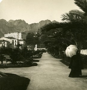 France French Riviera Menton New Gardens Old Stereoview Photo NPG 1900