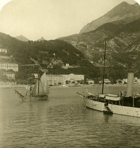 France French Riviera Menton Garavan Bay Old Stereoview Photo NPG 1900