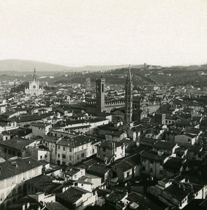 Italy Firenze Panorama from Campanile Old Stereoview Photo NPG 1900
