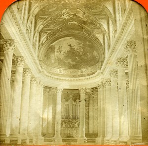 France Versailles Castle Chapel Old Photo Tissue Stereoview BK 1860