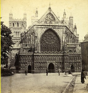 Devon Exeter Cathedral West Front Old GW Wilson Stereoview Photo 1865