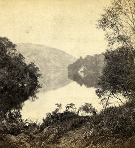 United Kingdom Scotland Loch Katrine Old GW Wilson Stereoview Photo 1865
