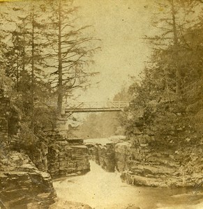 United Kingdom Scotland Falls of Quoich Old John Ewan Stereoview Photo 1865