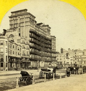 United Kingdom Sussex Brighton Seafront Grand Hotel Old Stereoview 1865