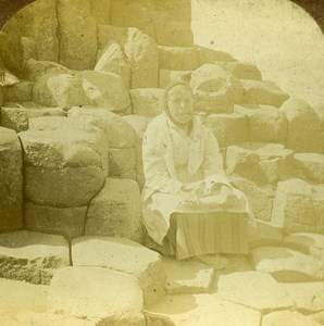 Ireland Giant's Causeway Wishing Chair Stereoview Photo Wright Exclesior 1897