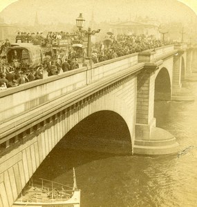 London Bridge Old Stereoview Photo Underwood Strohmeyer & Wyman 1896