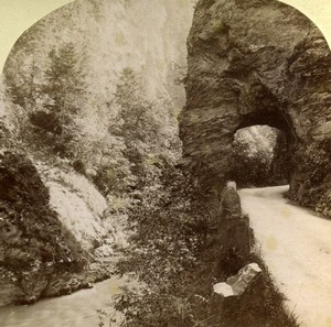 Switzerland ‎St. Gallen Weg nach Bad Pfäfers Felsentor Old Stereoview Photo 1880