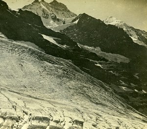 Switzerland Bernese Alps Eiger Glacier Jungfrau Amateur Stereoview Photo 1900