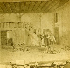 France Theatre Monte Cristo The Crime at the Inn Amateur Stereoview Photo 1900