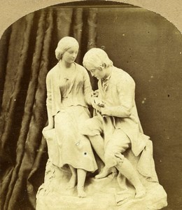 United Kingdom Statue Burns and Highland Mary Campbell Old Stereoview 1865