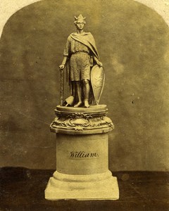 United Kingdom Sculpture Statue William Old Stereoview Photo 1865