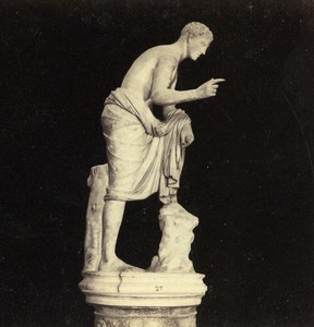 Italy Ancient Rome Sculpture Statue Old Stereoview Photo 1865