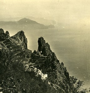 Italy Capri Strada Arco Naturale Natural Arch Old NPG Stereo Photo 1900