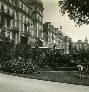 Switzerland Interlaken Hotel Gardens Old NPG Stereo Photo 1900