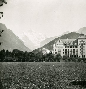 Switzerland Interlaken Hotel Savoy Old Stereo Photo 1900