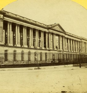 France Paris Palais du Louvre Palace Old Stereo Photo 1859