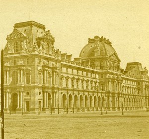 France Paris New Louvre Palace Old Stereo Photo 1860