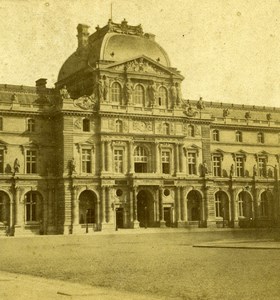 France Paris Pavillon du Louvre Palace Old Stereo Photo 1858