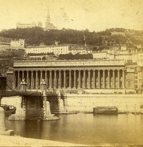 France Lyon Coteau de Fourvieres Hills Old Stereo Photo 1858