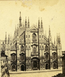 Italy Milan Milano Cathedral Duomo Old Stereoview Photo 1859