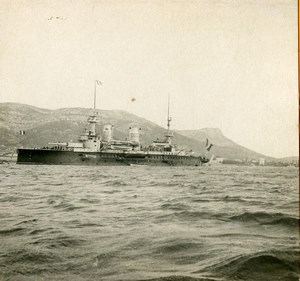 France Toulon Harbor Military Ship Old Stereoview Photo SIP 1900