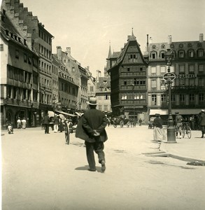 France Strasbourg Cathedral Square Old Stereoview Photo NPG 1900