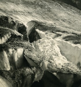 Switzerland Alps Zermatt Breithorn Snow Bridge Old Stereoview photo NPG 1900