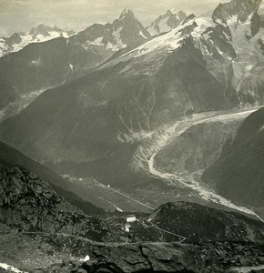 France Alps Brévent Ascent Mer de Glace Plan Praz Old Stereoview photo NPG 1900