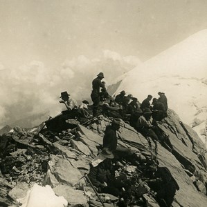 France Alps Mont Blanc Summit of Beranger needle Old Stereoview photo NPG 1900