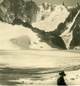 France Alps Mont Blanc Massif Talèfre Glacier Old Stereoview photo NPG 1900