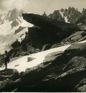 France Alps Couvercle Hut Mont Blanc Needles Old Stereoview photo NPG 1900