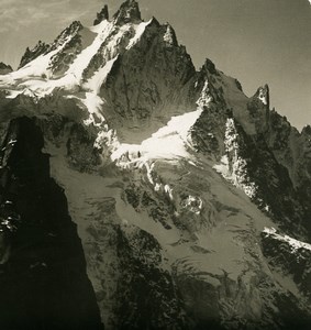 France Alps Petit Charmoz Blaitiere needle Old Stereoview photo NPG 1900