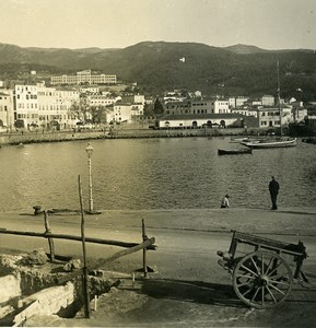 Italy Sanremo Harbor Old Stereoview photo NPG 1900