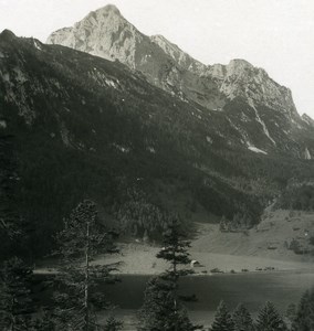 Germany Bavarian Alps Ferchensee Mittenwald Old NPG Stereoview Photo 1906