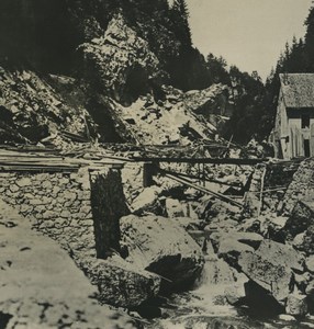 France Isere Grenoble Bourne Gorges Old NPG Stereoview Photo 1900