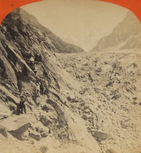 France Alps Chamonix Mauvais Pas Old Stereoview Photo Tairraz Freres 1880