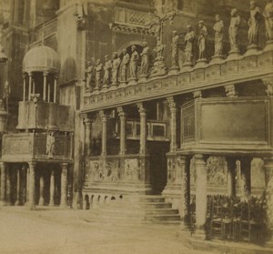 Italy Rome? Church Santa Maria? Interior Pulpit Old Stereoview Photo 1880