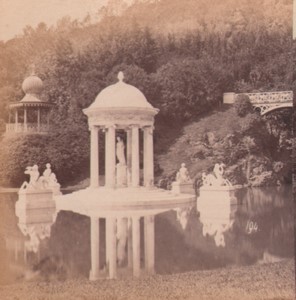 Italy Genoa Villa Pallavicini Temple of Diana Old Stereo Photo Noack 1880