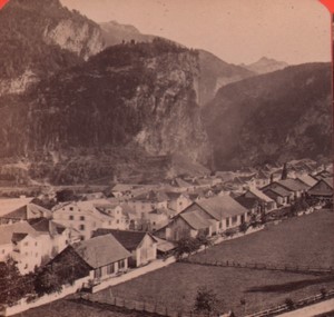 Switzerland Alps Thusis via mala Old Stereo Photo Charnaux 1880