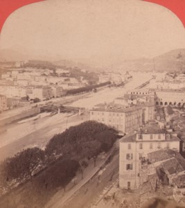 France Nice Paillon valley Old Stereo Photo Neurdein 1880