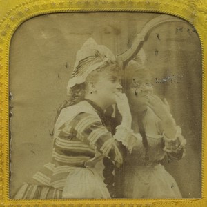 France Stage Actress Berthe Legrand Old E.L. Photo Stereoview Tissue 1865