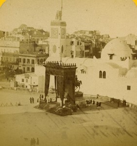 Algeria Algiers Funeral of Duc de Malakoff Pélissier Stereo photo Block 1864 #1