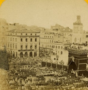Algeria Algiers Funeral of Duc de Malakoff Pélissier Stereo photo Block 1864 #2