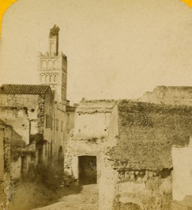 Algeria Tlemcen mosque Bab el oued ? Old Stereo photo Block 1864