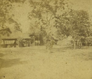 France Vichy Public Garden Old Stereo photo 1860