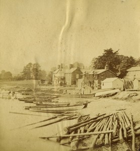 United Kingdom Lake District Waterhead Windermere Old Photo Stereo Pettitt 1870