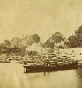 United Kingdom Windermere Bowness Bay Hotel Old Photo Stereo Pettitt 1870