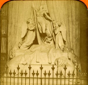 United Kingdom Windsor Princess Charlotte Tomb Old Photo Stereoview Tissue 1870