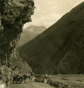Caucasus Mountain Georgian Military Road near Lars Old Photo Stereoview NPG 1906